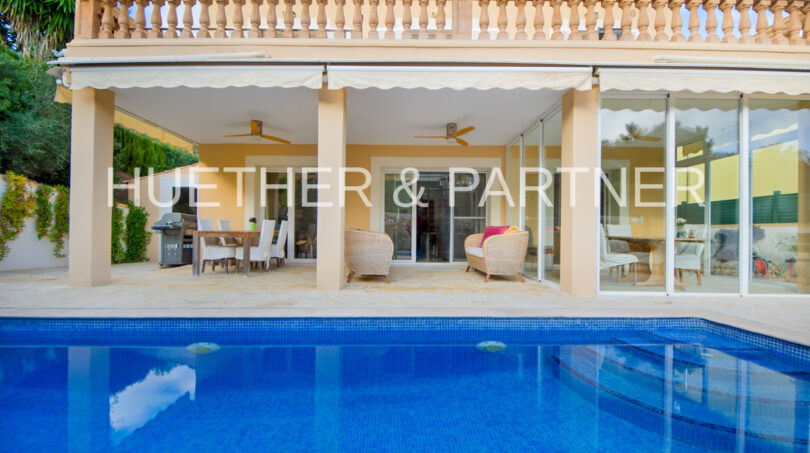 Pool with view of veranda