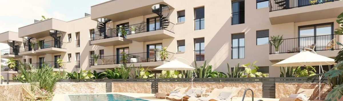 View of the property: 84m² apartment with 3 bedrooms, 2 bathrooms & G. pool for sale - new build