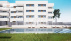 Fachada con piscina