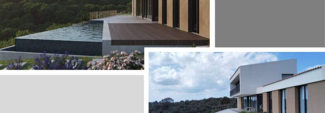 Ansicht von vorne mit Pool