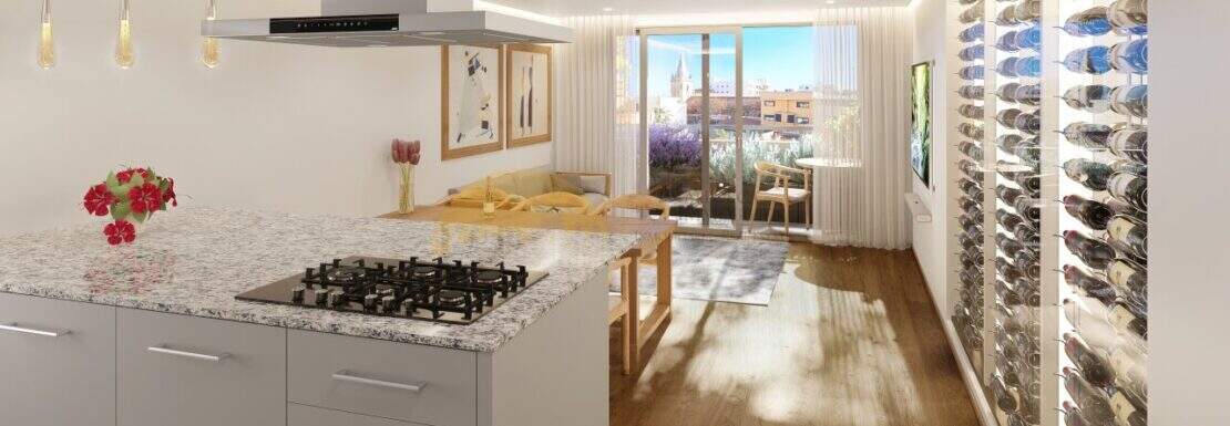 KITCHEN + LIVING ROOM