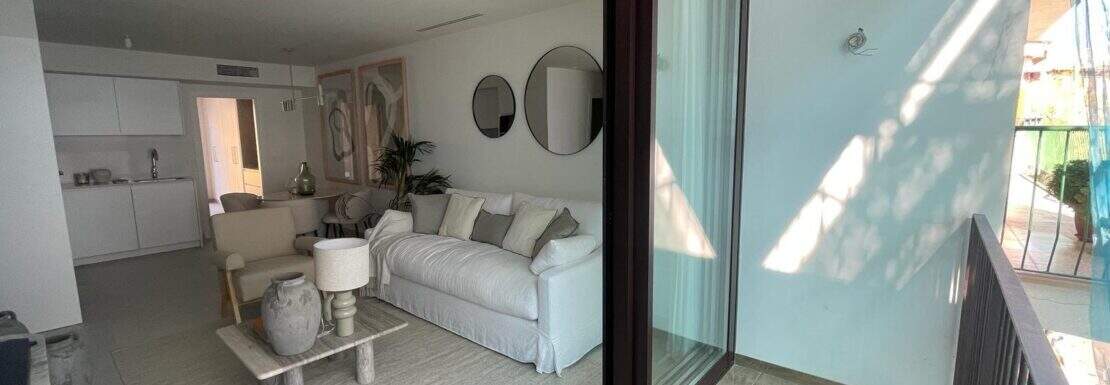 Living room with sliding door