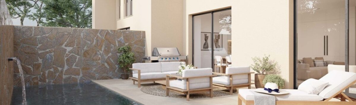 Bild zum Objekt: Neubau DHH mit 3 SZ, Terrasse & Pool ab 839.000 EUR zum Verkauf