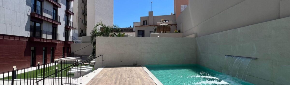 View of the property: Apartment with 2 bedrooms, bathroom and pool for sale; new build