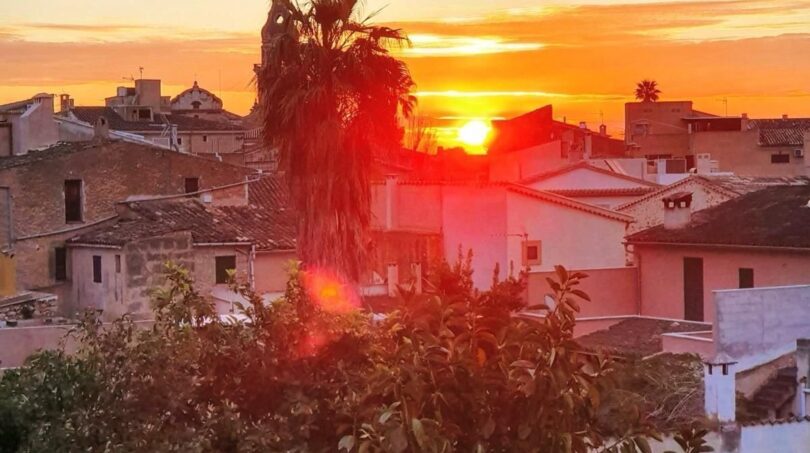 Sonnenuntergang von der Dachterrasse