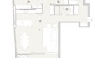 Floor plan of the exclusive penthouse in Palma with 3 bedrooms, 2 bathrooms, living area and terrace.