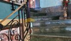 Elegant marble staircase with wrought iron railing in the historic town house in Inca