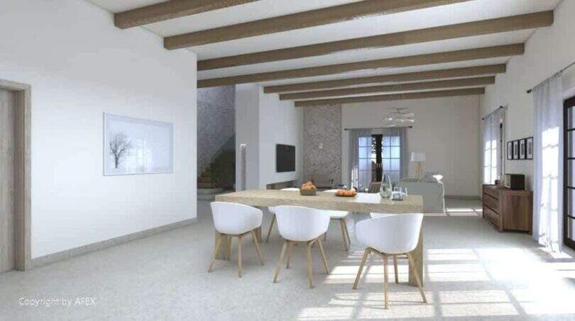Luxusimmobilien Mallorca Finca 3D Esszimmer