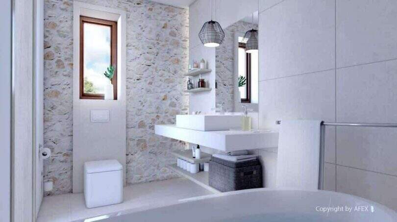 Luxusimmobilien Mallorca Finca 3D Badezimmer