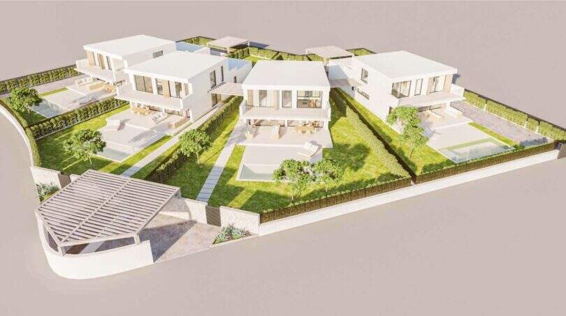 Weitblick auf die Neubau in Portocolom