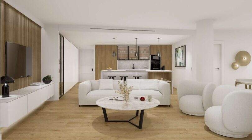 Helle Saal mit Meerblick Luxus Wohnung