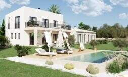 Finca mediterránea de lujo de nueva construcción con arquitectura de diseño, piscina infinita y fantásticas vistas cerca de Porto Cristo