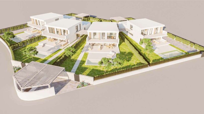 Weitblick auf die Neubau in Portocolom