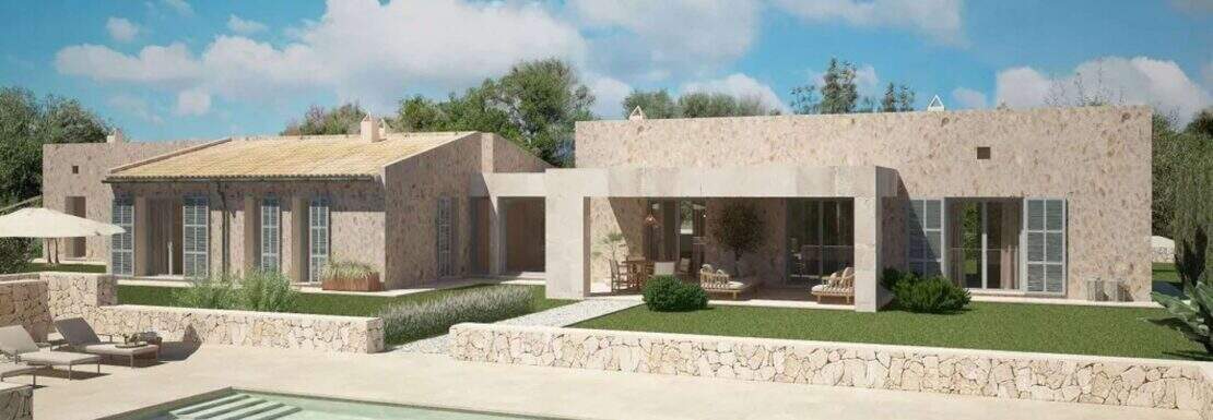 Exklusive Finca in Artà: Natursteinvilla mit Pool, Terrasse und mediterranem Garten in moderner Architektur.