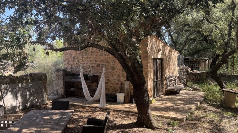 Rustikale Naturstein-Finca in Artà mit Hängematte, schattigem Baum und mediterranem Außenbereich