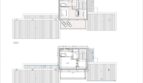 Grundriss Obergeschoss der Finca in Cala Murada mit Schlafzimmer, Bad, Terrassen und Treppenhaus.