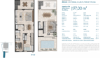 Grundriss Penthouse B2 Ático in Porto Cristo, 177 m², 2 Schlafzimmer, 3 Bäder, Terrasse, Solarium und Pool.