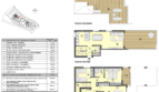 Grundriss Duplex-Penthouse Canyamel: 3 Schlafzimmer, Wohnbereich, Solarium & Dachterrasse, 195 m² Gesamtfläche.