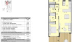 Grundriss einer EG-Wohnung in Cala Ratjada mit 2 Schlafzimmern, Wohnbereich, Küche, Porch und 97 m² Garten.