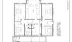 Grundriss einer großen Wohnung in Palma mit 4 Schlafzimmern, Wohnbereich, Küche und Bad, ca. 145 m² Wohnfläche.
