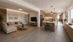 Offener Wohn-Küchenbereich der 160 m² Wohnung in S'Arenal mit modernem Design und Meerblick