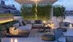 Exclusive Roof Terrace with Lounge Furniture, Bamboo Privacy Screen, and Atmospheric Lighting, New Development Project Palma de Mallorca