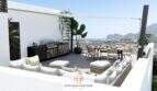 Sonnige Dachterrasse mit Outdoorküche, Loungebereich und Meerblick – Neubau Doppelhaushälfte Cala d'Or