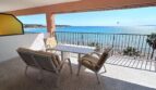 Überdachte Terrasse mit Meerblick, Sitzgruppe und Balkon in Strandnähe, El Arenal Palma